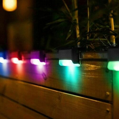 LED Solar Powered Stair Lights Waterproof Outdoor Garden Pathway Yard Patio Step Path Decking Fence Lamps Colorful Night Light