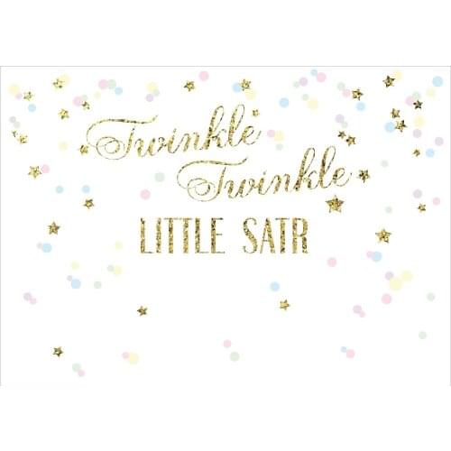 Twinkle Twinkle Little Star gold background Vinyl cloth High quality Computer print Happy birthday backdrop