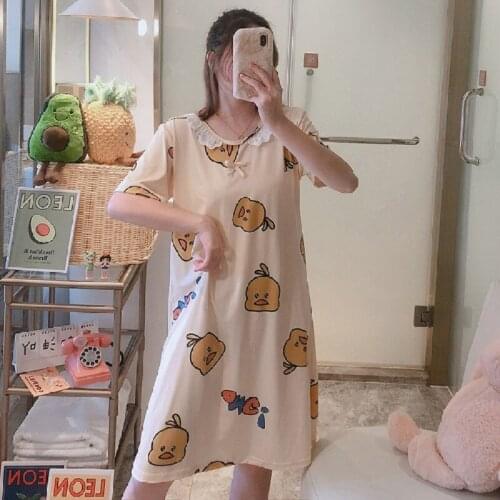 2021 Spring And Summe Print Sleepwear Women Pajama Lace Set Cute Sexy Silk Satin XXL Large Size Dress Home Wear Nightwear