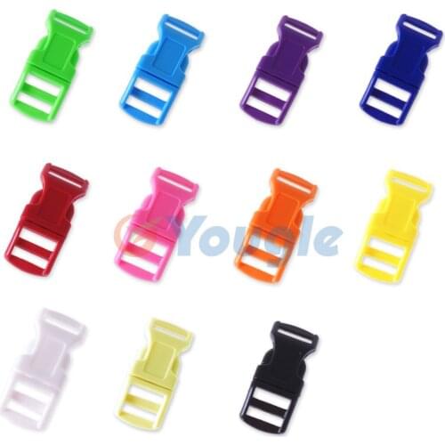 YOUGLE 100 pcs/lot 1/2" Contoured Curved Side Release Buckles For DIY Paracord Bracelet Bag Various of Colors for Selection