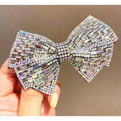 Retro Luxury Three-dimensional Bow Hairpin Trendy Fashion Wholesale Hair Accessories For Women Barrettes Crystal Headband Clip