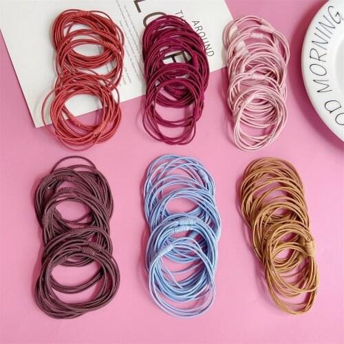 10pcs/bag 6CM Hair Accessories Women Rubber Bands Scrunchies Elastic Hair Bands Girls Headband Decorations Ties Gum for Hair