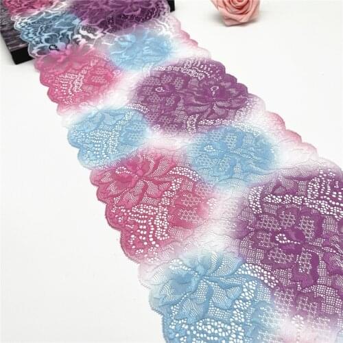 3M/lot Width 21.50cm Mixed Purple Elastic Stretch Lace trim Skirt Hem Underwear Sewing Craft DIY Apparel Fabrics Lace Lingerie