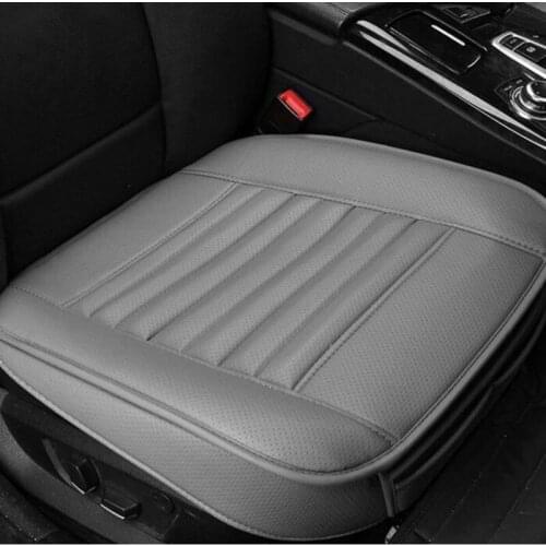 3D PU Leather Bamboo Strips Charcoal Cushion Car Front Seat Cover General Monolithic Summer Slip Mat Covers Fashion Black Gray