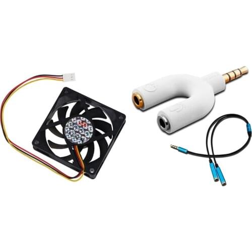 70mm PC Chassis Computer Case 3 Pin Fan Cooling Cooler with U Shape 3.5mm Y Splitter