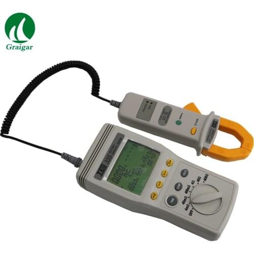 TES-33S Accessories Clip type test lead with temperature sensor, Pin type test lead, 3092CP DCA current adaptor, Zero adjustment