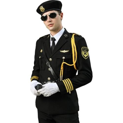 Noble Guard Suit Elegant Black Business Dress Overalls Aviation Costume Handsome Noble Military Uniform For General Gentleman