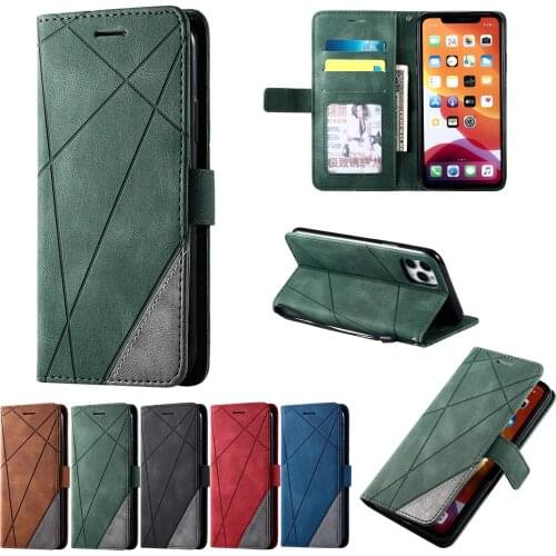 Wallet Case For iPhone 12 12mini 12Pro 12promax Colorblock Leather Flip Mobile Phone Cases For iPhone 11 6 6S X/XS XR 7/8Plus