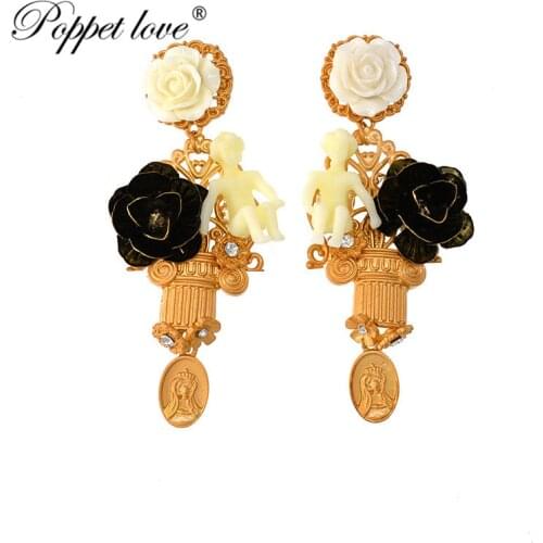 Ethnic Baroque Human form Earring vintage Retro dangle drop earrings for women new fashion jewelry Exaggerated Statement Earring