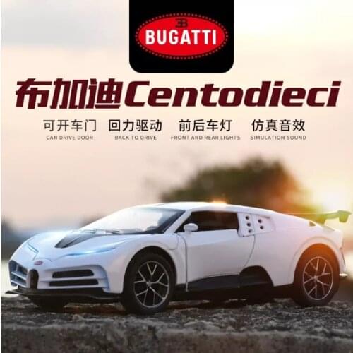 2020 new childrens gift 1:32 simulation Bugatti centodieci alloy car model childrens acousto-optic return force toy