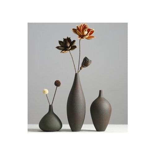 Creative Ceramic Vase Dry Flower Arrangement Flower Decoration Chinese Retro Living Room Porch TV Cabinet Home Decoration