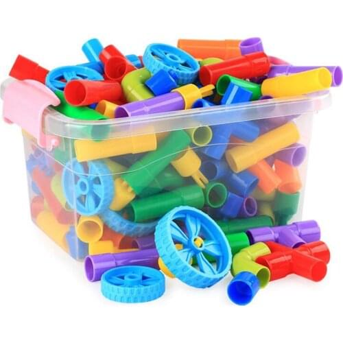 DIY Water Pipe Building Blocks Assembling Pipeline Tunnel Model Compatible LegoING Blocks Toys For Kids