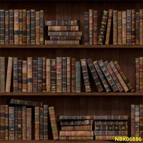 Laeacco Old Wood Bookshelf Book For Library Study Child Portrait Photo Background Photography Backdrop Photocall Photo Studio