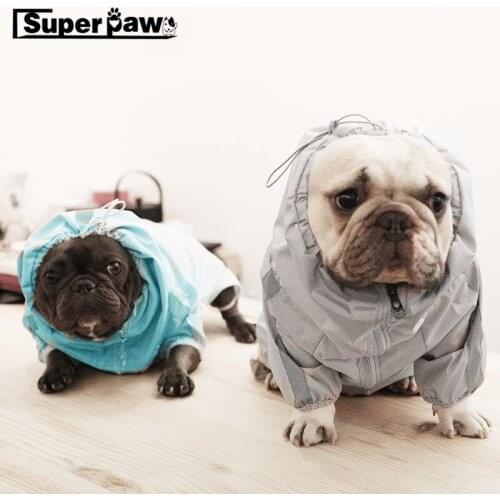 Fashion Pet Dog Reflective Raincoat Clothes For Small Dog French Bulldog Pug Waterproof Clothes Raining Outdoor Costumes XIC01