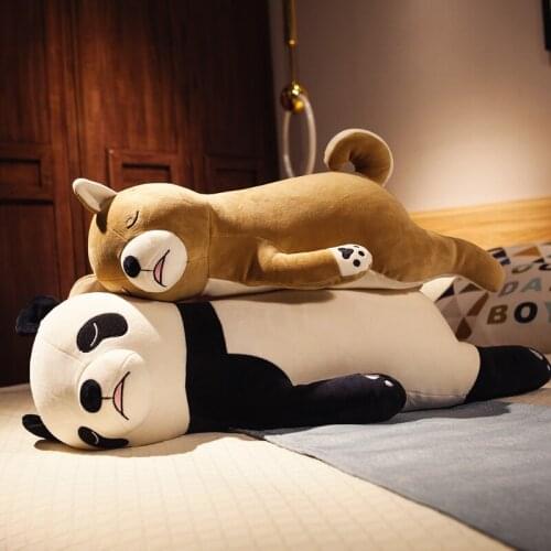 55/70cm soft cartoon panda shiba dog throw pillow long pillow female pregnant cushion bed cushion backrest pillow
