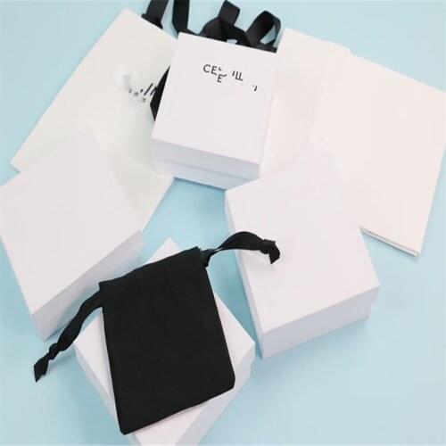 3 Piece Set SL Jewelry Packaging Set Gift Box Tote Bag Flannel Bag Necklace Box Birthday Gift Packaging Set Christmas Gift