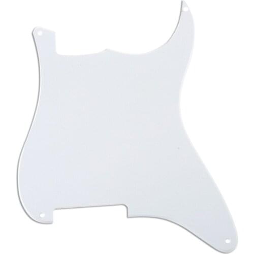 Musiclily 4 Hole Guitar Strat Pickguard Blanks Material for Stratocaster Style Guitar Custom, 1Ply White