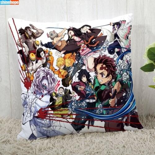 Pillow Cover Customize Demon Slayer Pillowcase Modern Home Decorative Pillow Case For Living Room 45X45cm,40X40cmA2020.9.3