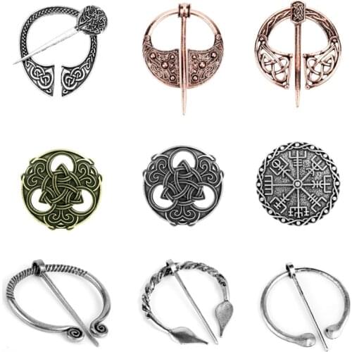 Newest Nordic Viking Brooch Shoulder Shawl Scarf Clasp Cloak Pin Women Men Lapel pins Vintage Brooches Retro Jewelry souvenir