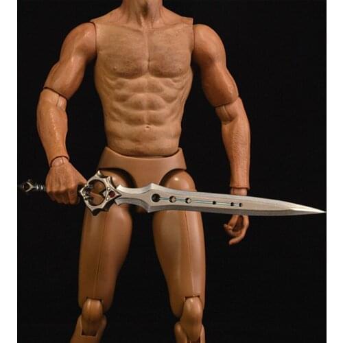 About 18cm Alloy Weapon Model Endless Blade Double-edged Sword 12'' Action Soldier Toy Scene Equipment Figure Doll Accessories