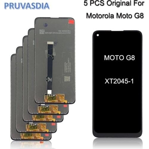 5 Piece Wholesale For moto G8 LCD Display Touch Screen XT2045-1 XT2045-2 XT2045-5 Digiziter Assembly For Motorola MotoG8 lcd