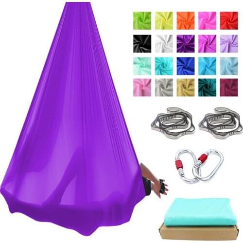 PRIOR FITNESS Aerial silk Yoga Hammock set 10 yards inversion fly yoga swing Air 100% Nylon 9.2M*2.8M home exercise equipment