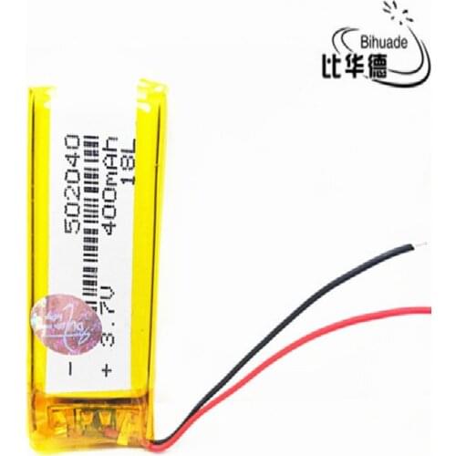 Rechargeable 3.7 V lithium polymer batteries 502040 400 mah With PCB For MP3 MP4 MP5 GPS E-book Electric Toy LED Light