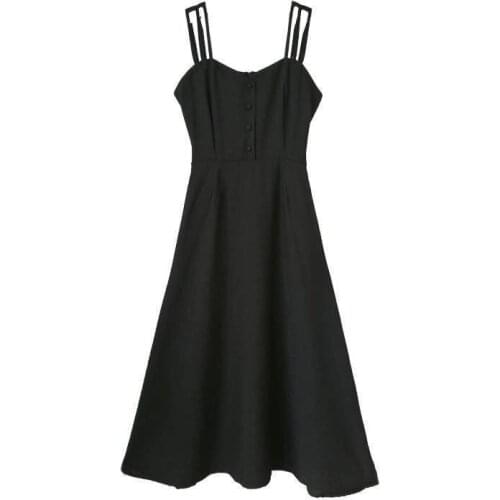 Plus Size Black Slip Dress Sexy Fairy Casual Peplum Dresses Clothes Streetwear Women Clothing Harajuku Korean Fashion Elegant