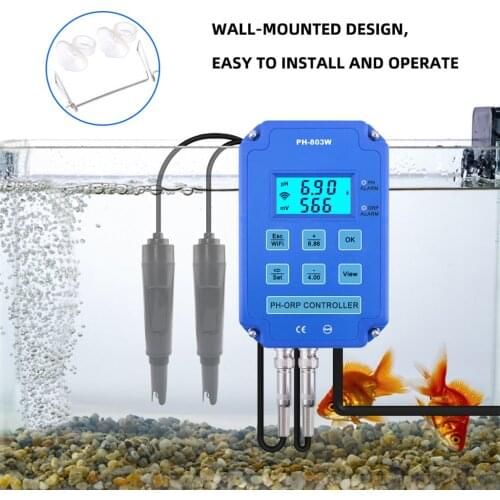 Newest PH-803W 2-in-1 PH ORP Redox Controller Wifi Output Power Relay Monitor Water Quality Tester For Laboratories Analysis