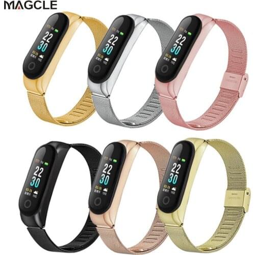 Mi Band 3/4 Wrist Strap For Xiaomi Mi Band 3 Mi Band 4 Strap Bracelet Metal Stainless Steel Miband 3 Wristband Miband 4 Pulseira