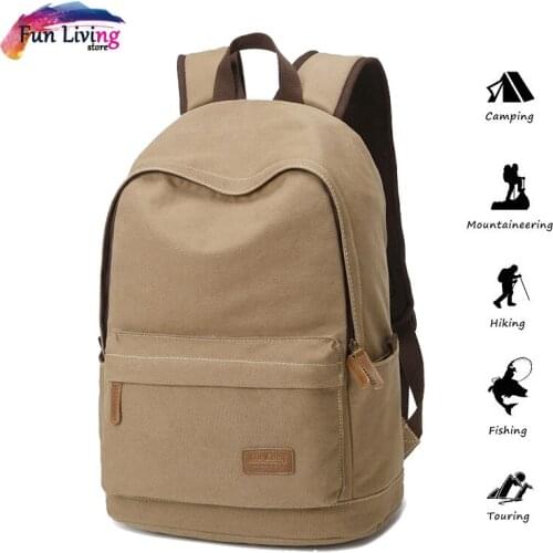 Sports Bag Fashion Canvas Backpack Large Capacity School Bags Travel Hiking Bag Camping Rucksack 5 Colors