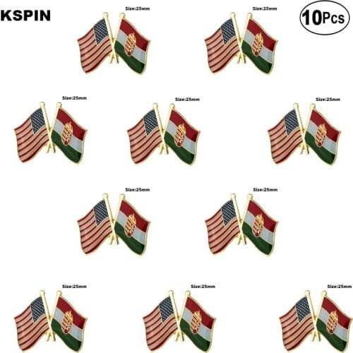U.S.A & Hungary Lapel Pin Flag badge Brooch Pins Badges 10Pcs a Lot