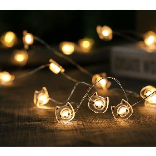 Cat Shape 20 LED Fairy Lights Glow Party Supplies Battery Operated LED String Lamp Xmas Party Wedding Christmas Decoration