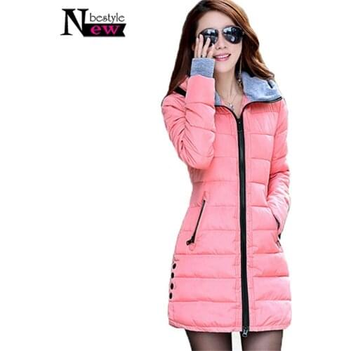 Newbestyle Winter Jacket Women Autumn Hooded Slim Long Parkas Down Cotton Jackets Casual Zip Outwear Women Long Thickening Coats