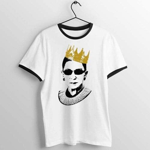 Black Trim Womens T Shirt Judge Ruth Bader Ginsburg Fight for Things You Care about Icon Strong Woman Tee