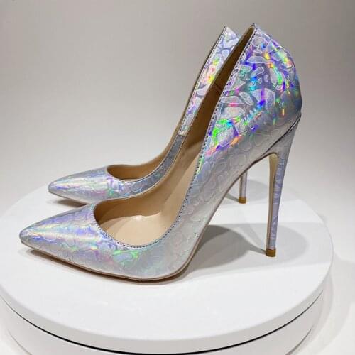 Colorful pointed toe 12cm 10cm 8cm high thin heels work dating shallow sexy fashion elegant slip on women pumps QP125 ROVICIYA