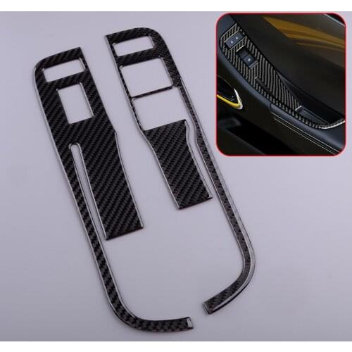 1 Set Carbon Fiber Black Window Control Switch Panel Cover Trim Fit for Chevrolet Camaro 2013 2014 2015 Left Hand Drive Only