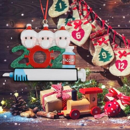 2021 Quarantine Christmas Tree Resin Decorative Pendant Christmas Ornament DIY Decoration Personalized Lovely Family