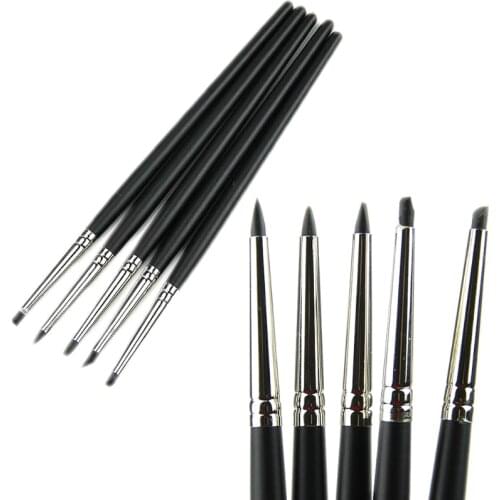 5Pcs Silicone Rubber Shapers Polymer Clay Sculpting Fimo Modelling Tools New Drop Ship