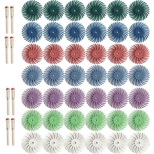 50Pcs 1 Inch Radial Bristle Disc Kit Abrasive Brush 3mm Shank Detail Polishing Wheel for Rotary Tool Accessories