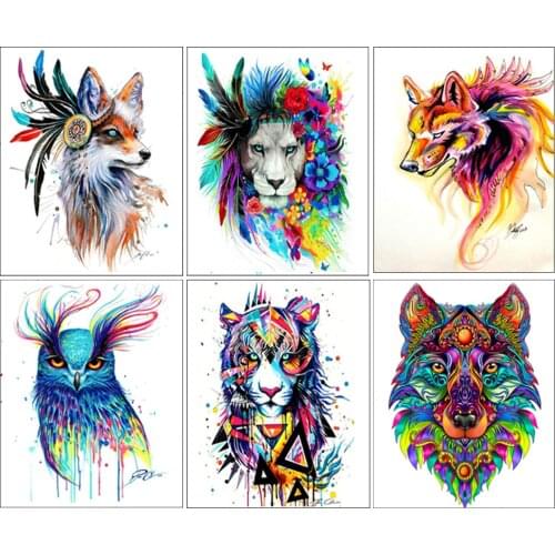 5D DIY Diamond Painting Full Square/Round "Full Color Animal" Diamond Embroidery Cross Stitch Decoration Gift Rhinestone Picture