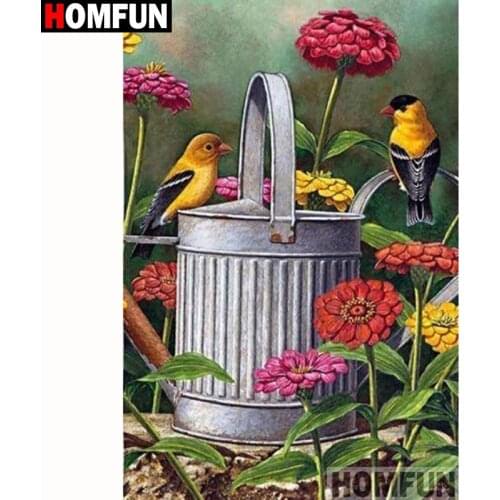 HOMFUN Full Square/Round Drill 5D DIY Diamond Painting "Birds and flowers" Embroidery Cross Stitch 5D Home Decor Gift A18321