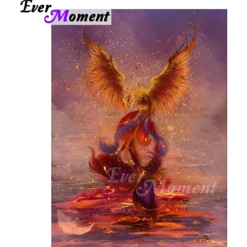 Ever Moment Diamond Painting Picture Of Rhinestone Flying Peacock Full Square Cross Stitch Diamond Embroidery Decoration ASF1579