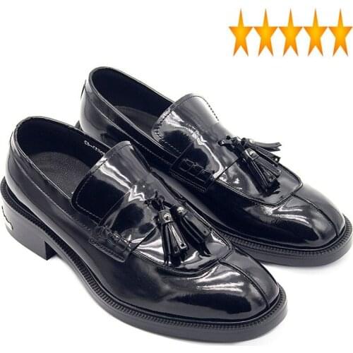 Tassel Black 2021 Metal Handmade Decoration Mocassin Homme 100% Genuine Leather Slip On Wedding Party Dress Shoes