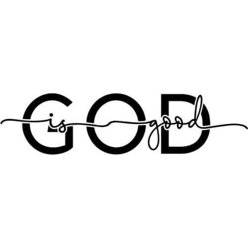15*15cm God Is Good Religious Christian White Vinyl Window Decal Sticker for Cars or Laptops Car Styling Decorative Stickers