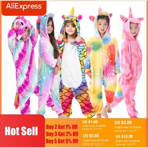 Kids Pajamas Animal Sleepwear Rainbow Unicorn Pijamas Baby Boys Girls Pijamas Suit Children Pajamas Sets Unicorn