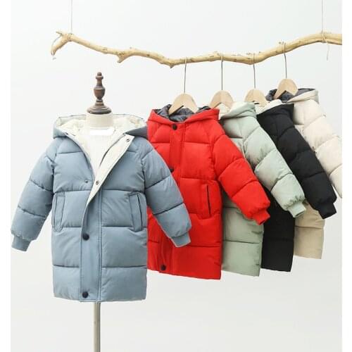 Girls Long Jacket Cottton Padded Warm Thick Kids Clothes Winter Children Jackets for Baby Boys Outerwear Coat