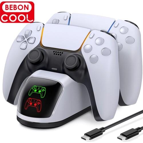 Dual Fast Charger for Playstation 5 Controller Charger Station Charging Cradle Dock Station With Type C for Sony PS5 Gamepads