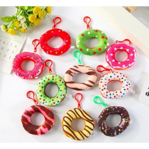 Simulation colourful donuts PP cotton bag mobile phone pendant baby bed decoration cute soft 10cm cute kids chirstmase gift