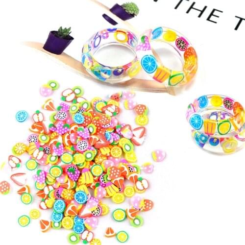 JF026 Fruit Leaf Chips Colorful Filler Sweet Fruits PVC Snap Clips Covers For DIY UV Resin Craft Set Jewelry Materials